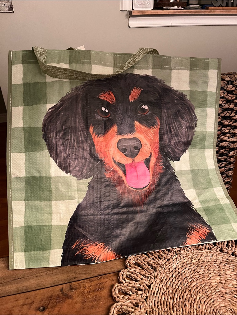 NWT Reusable Shopping Bag with Dog Print